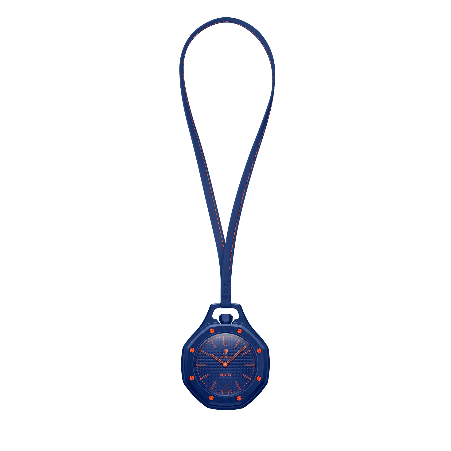 ORENJI HACHI pocket watch bleu profond accents orange